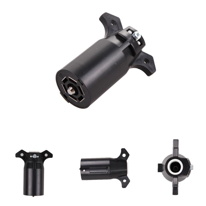 12V Black Plastic Car Plug Trailer Plug 7 PIN American 7-pin Trailer Adapter Blade Round Connector For Auto Motorcycle
