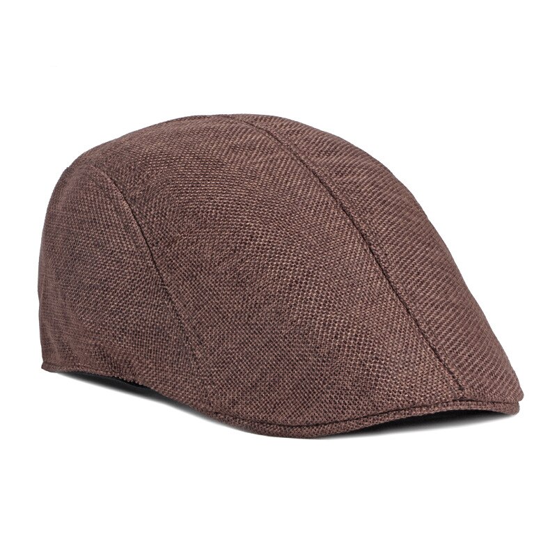 Summer Mesh Berets Hat For Men Solid Black White Breathable Newsboy Cap Women Retro Painter Cap Thin Flat Herringbone Hat Boina: Brown