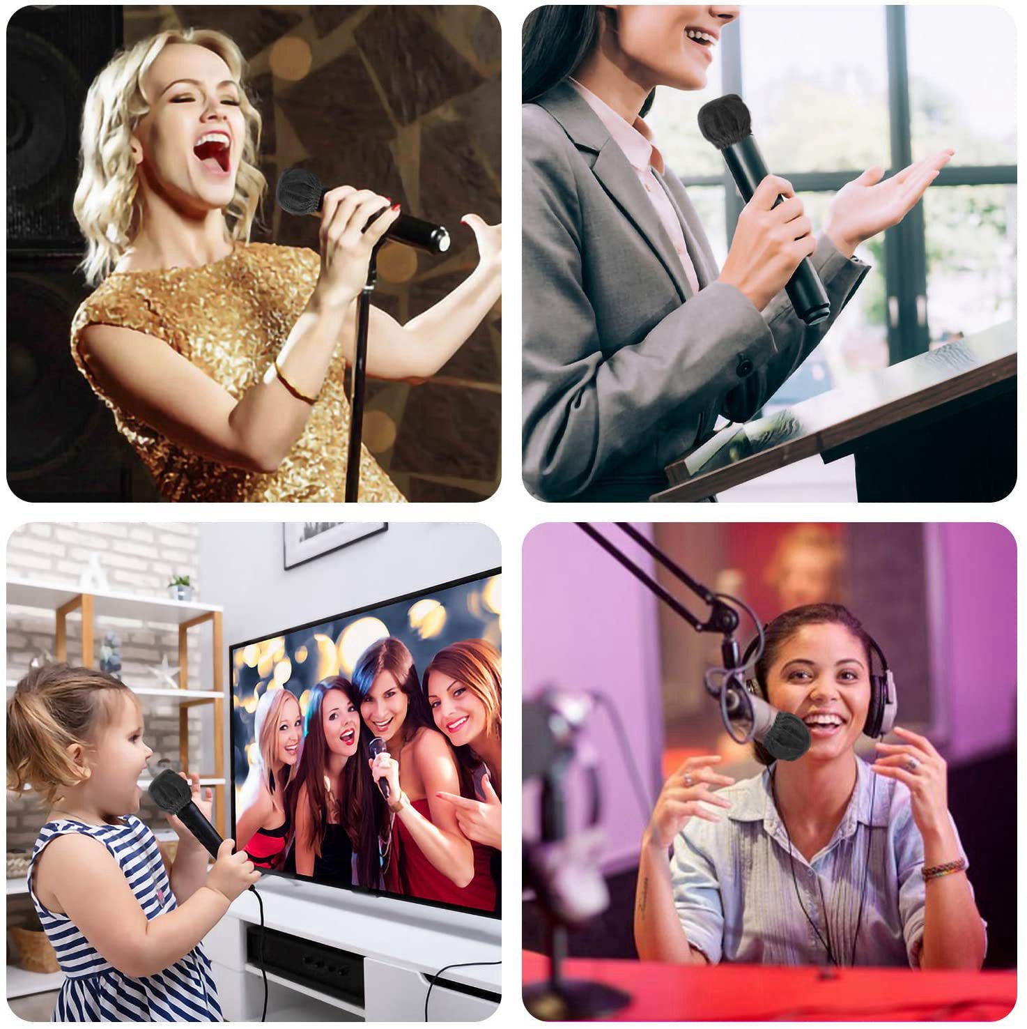 100 Stuks Wegwerp Microfoon Covers, Voorruit Mic Covers, Handheld Microfoon Beschermende Cap Voor Karaoke