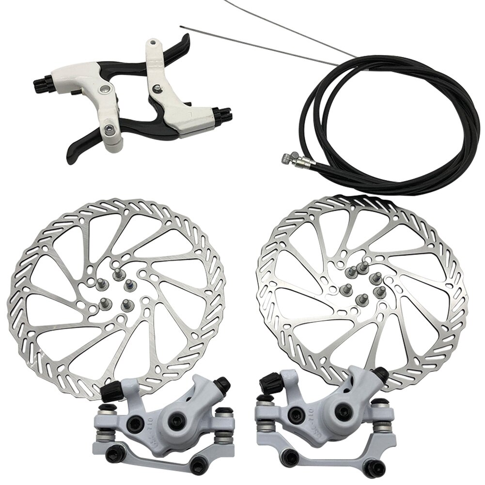 Mechanical Lever Riding Threaded Hubs Rotor Disk Brake Kit Clamps Repairing Bicycle Parts Mountain Bike Calipers Front Rear
