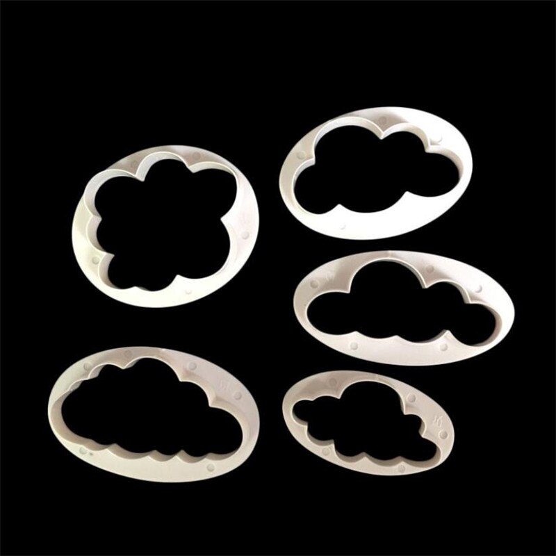 5 Stks/set Fondant Cutter Cloud Plastic Cake Cookie Biscuit Cutter Fondant Mold Fondant Cake Decorating Gereedschap Suiker Ambachtelijke