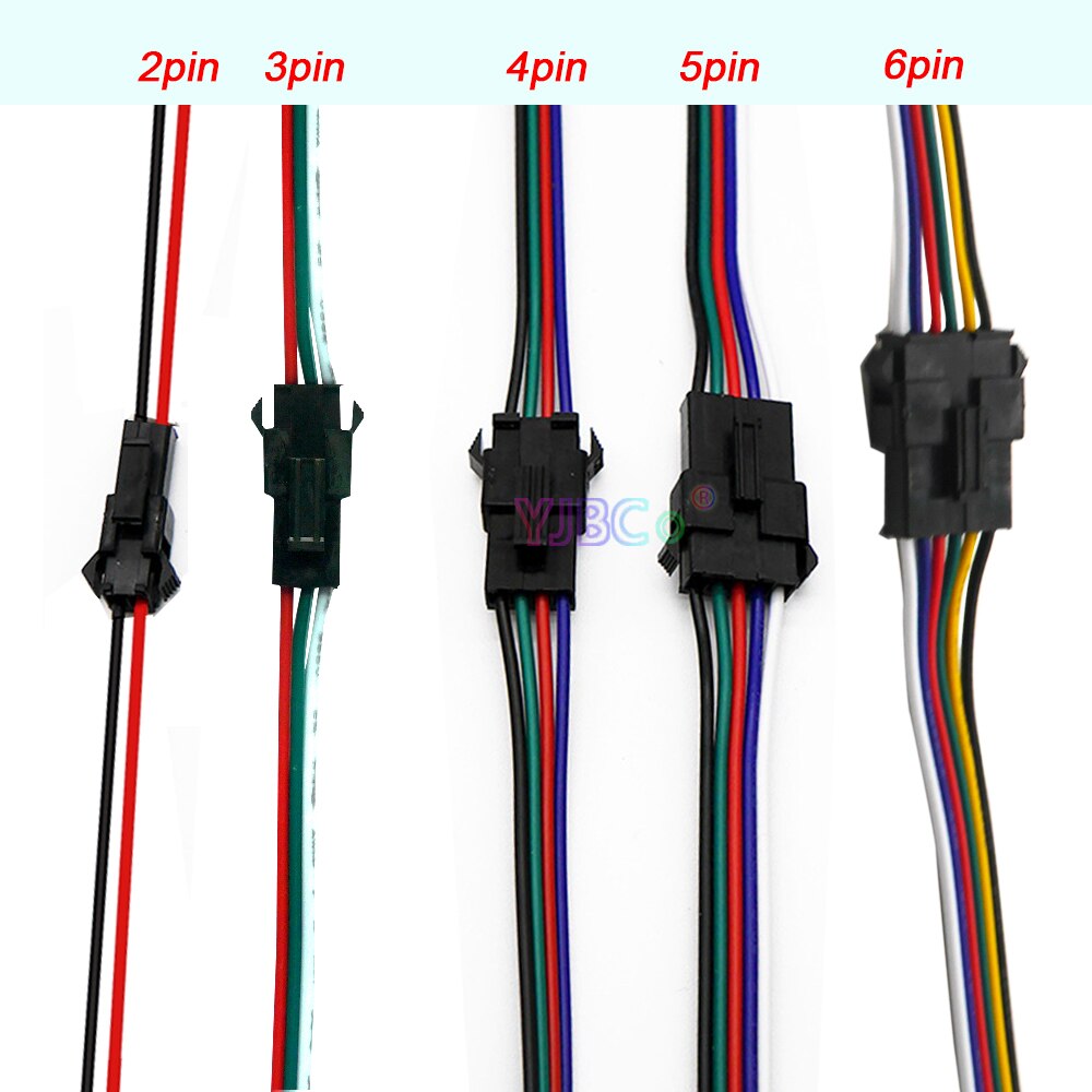 5pairs 3pin 4pin 5pin 6pin JST LED Connectors,3528 5050 RGB RGBW RGBWW LED Strip light,Male And Female Connector
