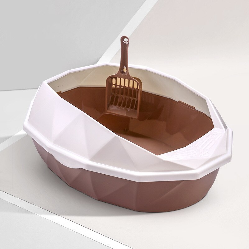 Caja de arena de plástico desmontable para mascotas, sartenes reutilizables antisalpicaduras semicerradas para gatos, suministros de limpieza de inodoro para mascotas