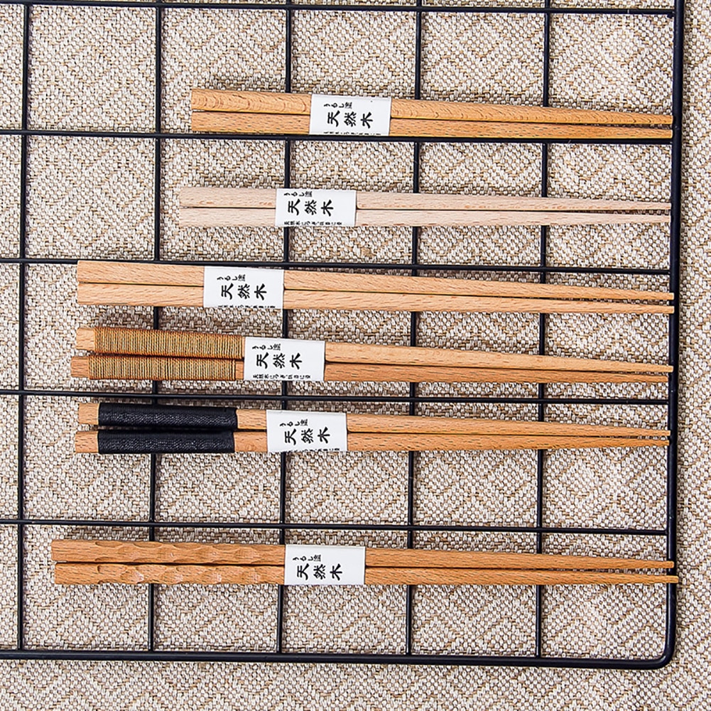 1 Pair Japanese Food Chop Stick Travel Baguettes Portable Reusable Non-slip Wooden Chopsticks Tableware Sushi Hashi Tools