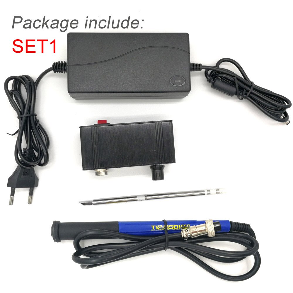 Quicko mini  t12 stc oled digitaalinen juotosasema 942 elektroninen juotin 9501 kahvalla tehosovitin 24 v 3a hitsaustyökalut: Aseta 1