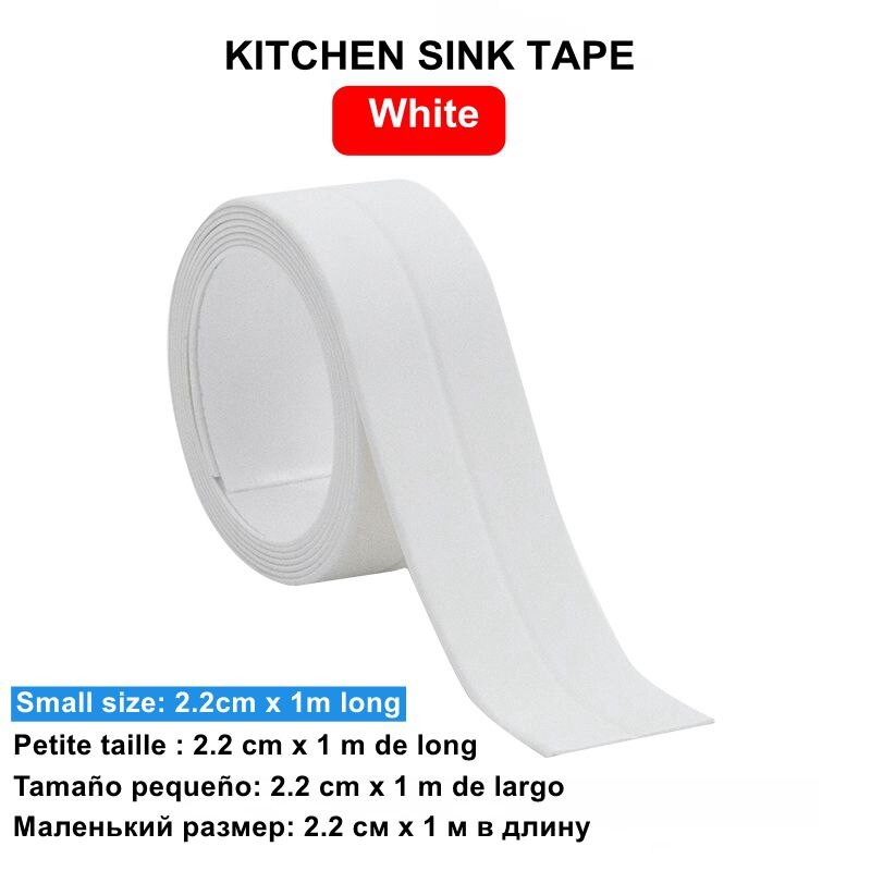 Bad kjøkken 3.2 mx 2.2cm dusj servant badekar tetningslist tape caulk stripe selvklebende vanntett veggklistremerke vask kanttape: Liten 2.2cm x 1m