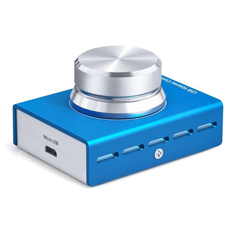 Control de volumen Usb para Pc, altavoz de ordenador sin pérdidas o controlador de volumen, ajustador Digital con función de silencio de una tecla: Blue