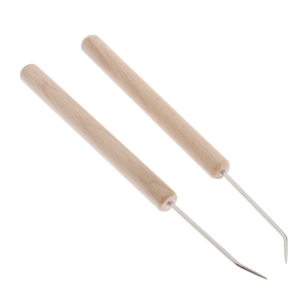 2x 14cm Wooden Loom Knit Hook for Knitting Crafts Sock Sweaters Scarves Blankets