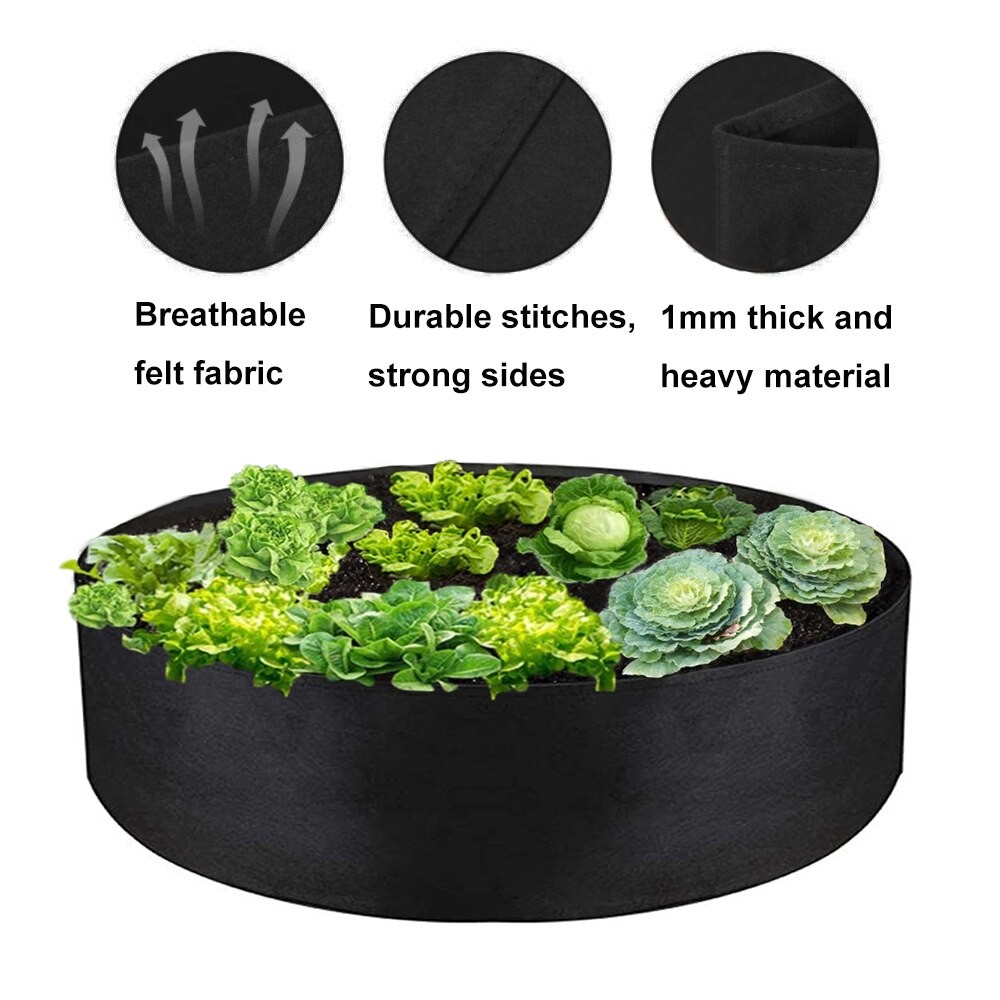 Biodegradable Grow Bags Fabric Raised Garden Beds Planter Pots Durable Breathing Cloth Grow Containers for Vegetable Cultivation