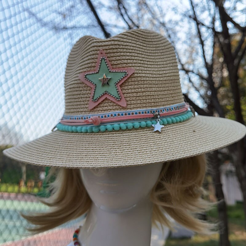 Spring style Women artificial Straw Hat Winter Autumn Wide Woman Panama Sombrero Cap for Party Go to Beach