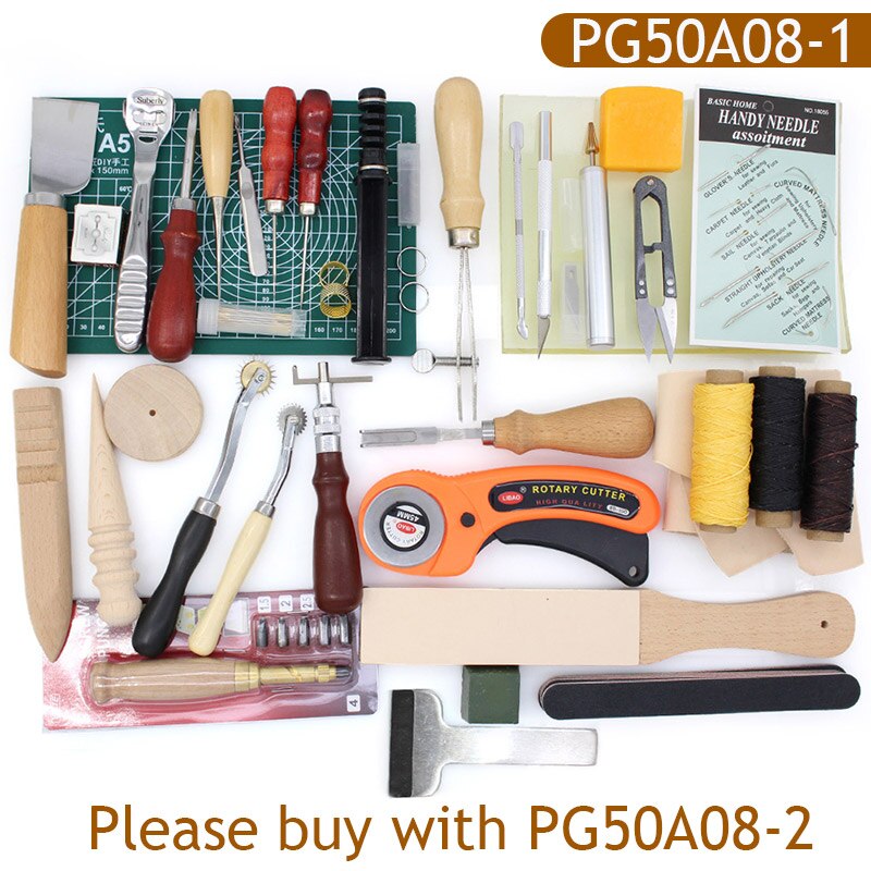 Leather Craft Tools Punching Hole Cutting Knife Suture Needle Basic Hand Stitching Sewing Tools, Manual Peeling Edge Process