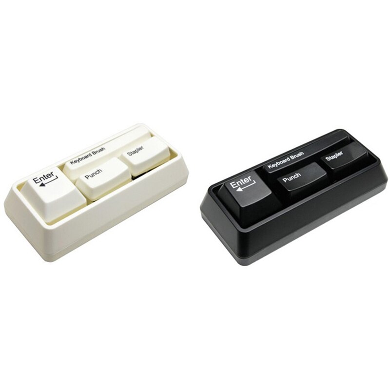 Novelty Keyboard Stationary Set As Office Stationary Supplies , Stapler / Puncher / Keyboard Brush / Clip Adsorption