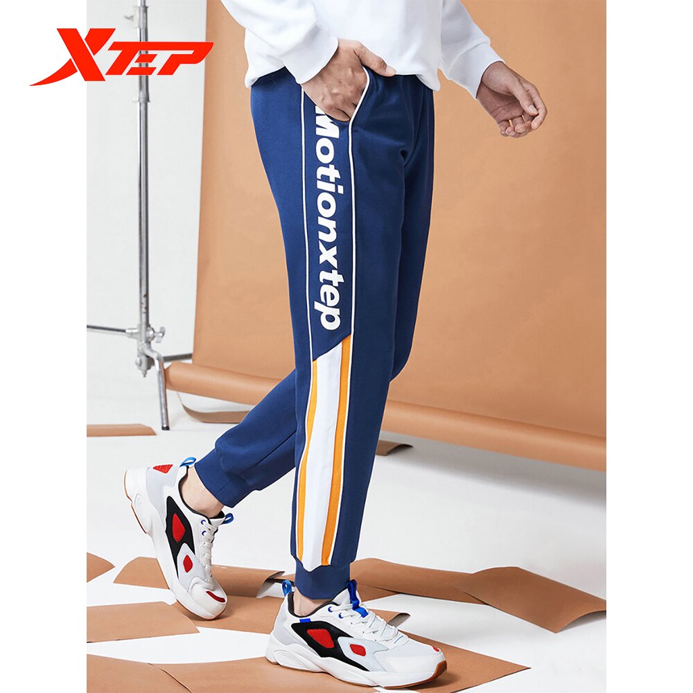 Xtep sports life pants 2020秋のメンズルーズ通気性ニットパンツステッチカジュアルパンツ880329630096