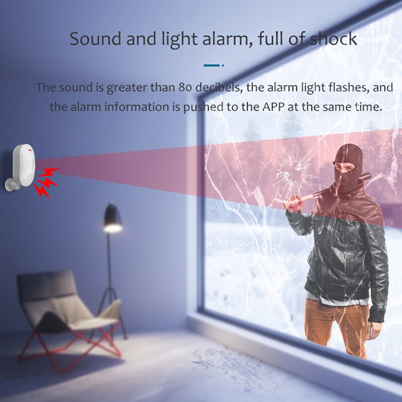 TUYA Wifi PIR sensore di movimento allarme cicalino incorporato USB/batteria dovuto metodi di alimentazione per automazione domestica sistema di allarme domestico