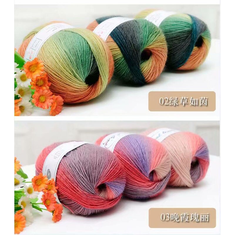 Regnbue 100g bolde garn baby strikning super blød uld tråd chunky strikket håndværk bulky hånd sweater hæklet
