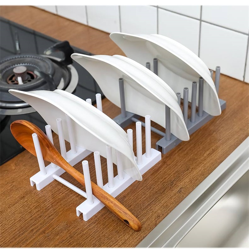 Fowecelt Dish Drainer Tray Kitchen Accessories Organizer and Storage Dish Drying Rack Plate Cups Stand Holder Shelf