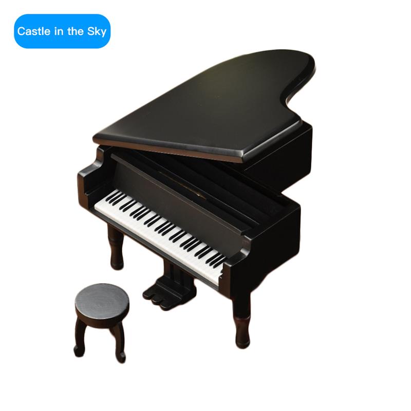 Boîte à musique en forme de Piano de Simulation en bois triangulaire exquise avec une bonne sonore, petite décoration de bureau: 03