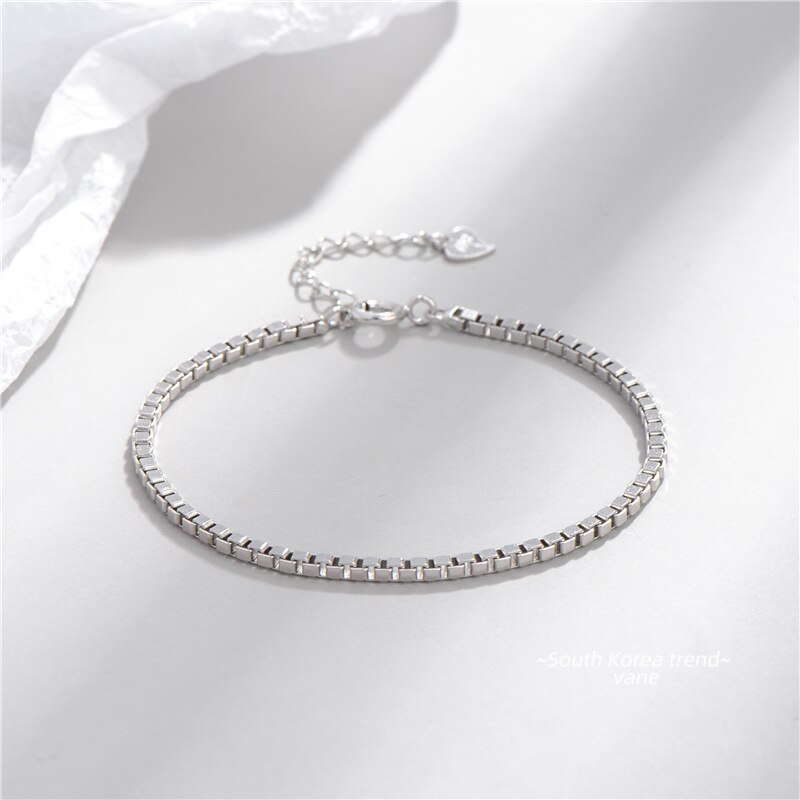 SODROV 925 Sterling Silver Bracelet Box Chain Bracelet Women Bracelet Sterling Silver 925 Mens Bracelet Jewelry