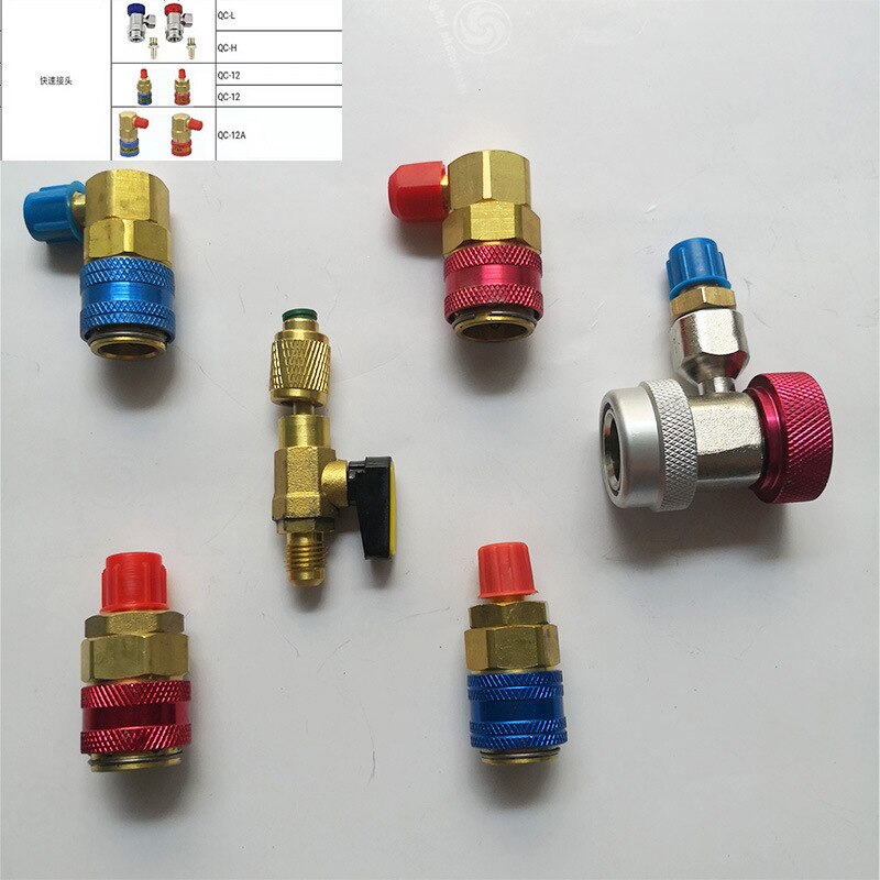Auto Manifold Gauge Set R134A Refrigerant Charging Hose with 2 Quick Coupler For R134A Air-conditioning Refrigeration