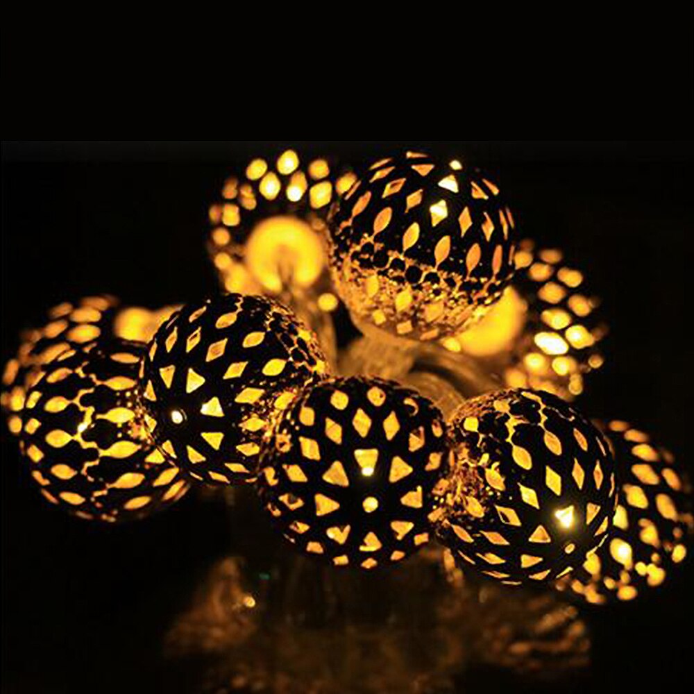 Guirlande solaire à 20 LED avec boules de cristal, éclairage féerique, luminaire décoratif d&#39;extérieur, idéal pour un jardin ou noël