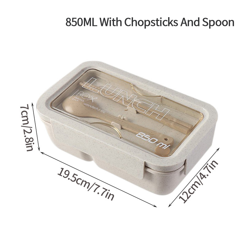 Bento Lunch Box Microwave Lunch Box Japanese Lunch Container Wheat Straw Food Container for Office Food Container for Kids Adult: Rectangular Box