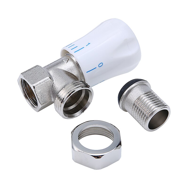 2Pcs Thermostatic Radiator Valve 15mmx1/2" Angled Temperature Control Valve Chrome For Floor Heating Valve Copper