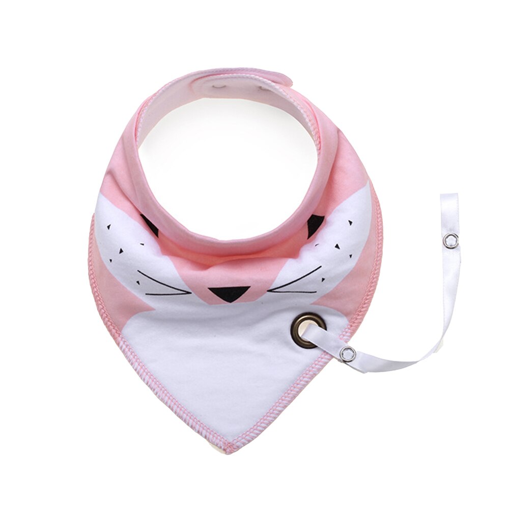 Cotton Soft Baby Infants Bibs with Pacifier Clip Cartoon Pattern Newborn Toddlers Bib Saliva Towel 1PCS: 3