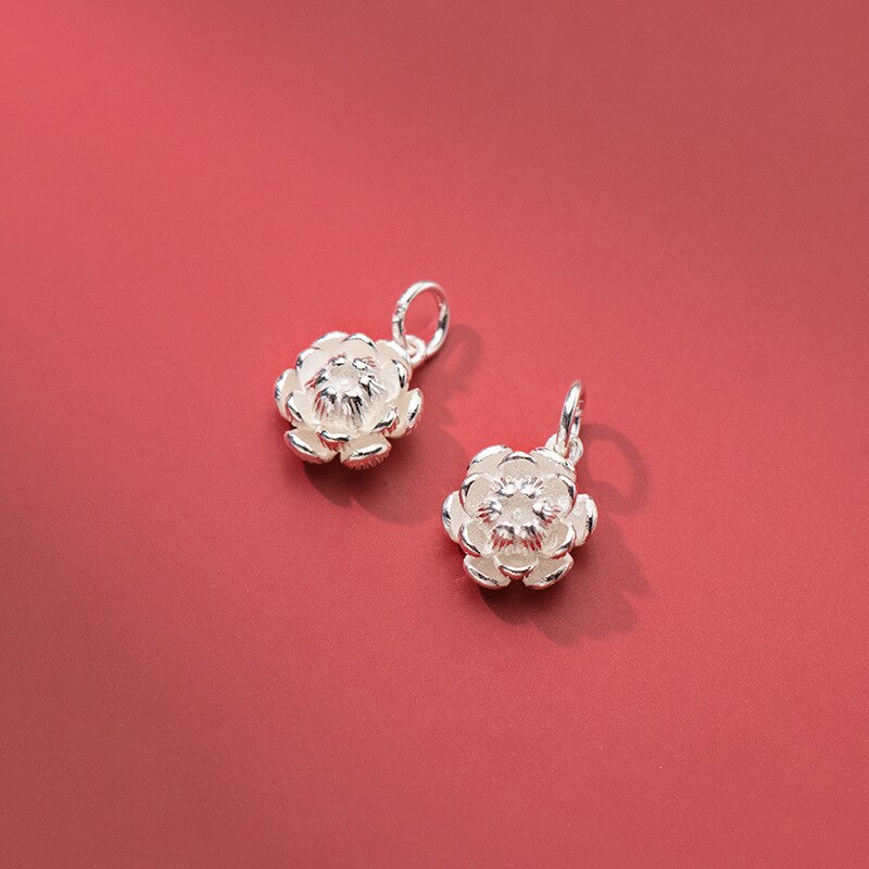 Colgante de plata de ley 925 para mujer, bonito collar de flores estéreo, decoración S925, colgantes finos, fabricación de joyería