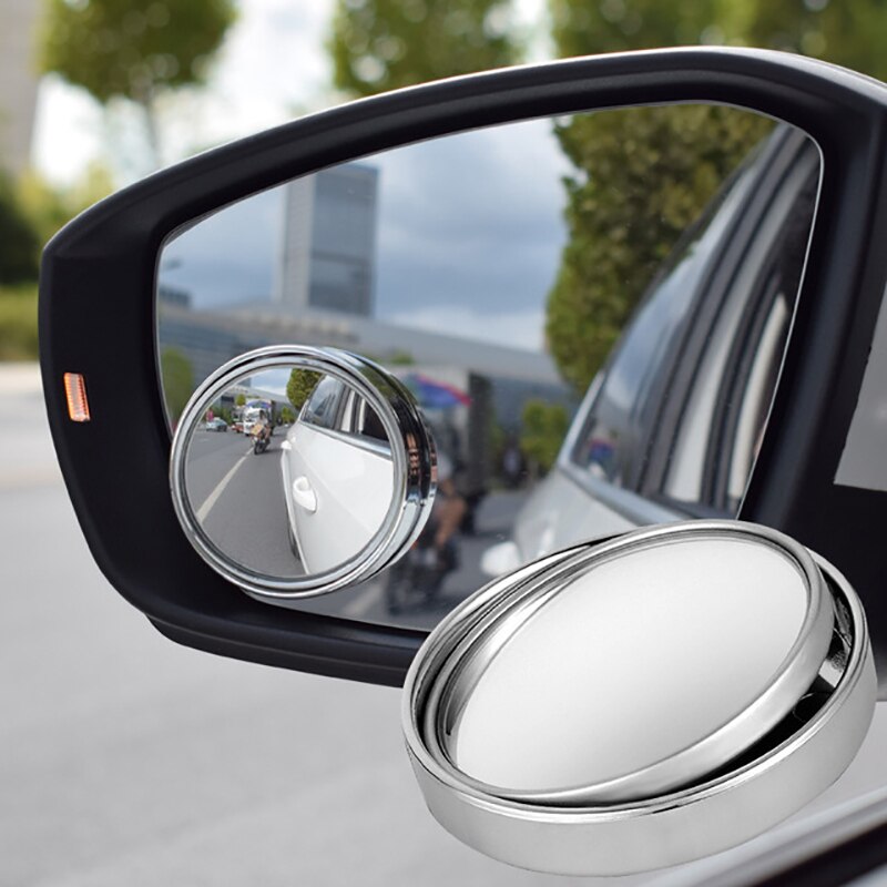 Espejo de punto ciego para coche, espejo retrovisor ajustable de 360 grados, lente redonda convexa gran angular para accesorios auxiliares de estacionamiento, 1 ud.