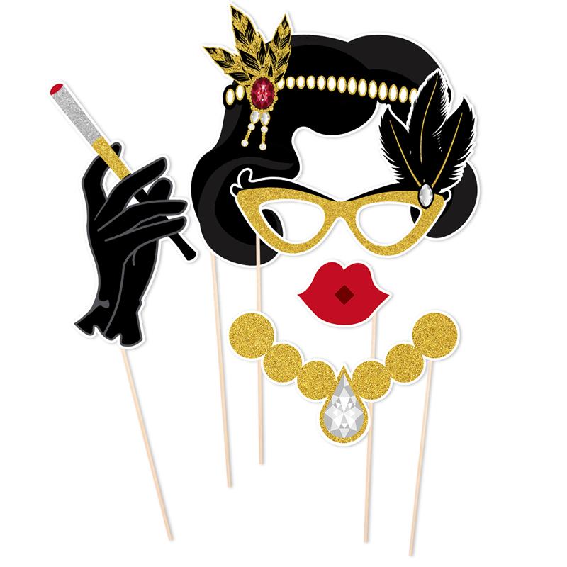 Amosfun 20PCS Funny 1920s Party Supplies for Decoration