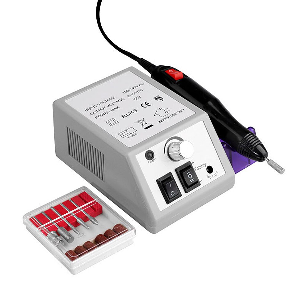 1 set elektrische manicuremachine, pen, pedicure, nagelvijl, nagelgereedschap, 6 bits, boor, nagelboormachine, apparatuur