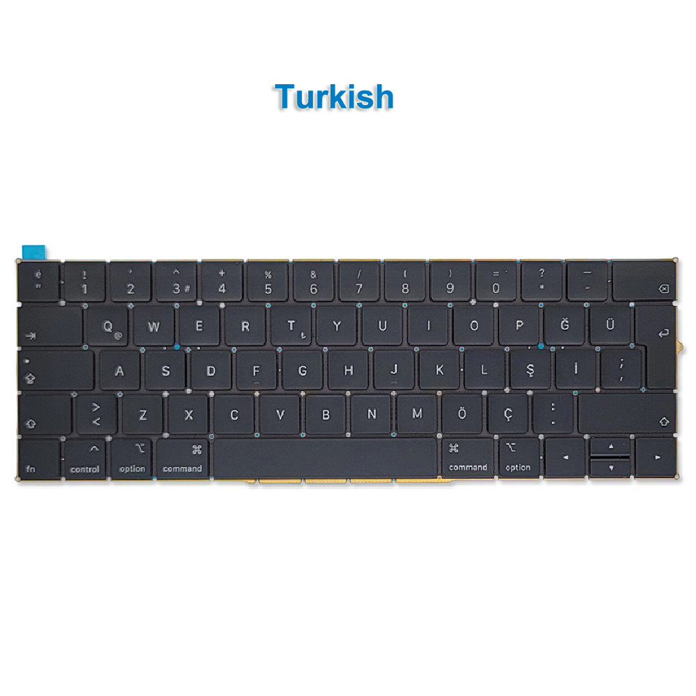 Laptop Keyboard For Macbook Pro 15" A1990 13" A1989 Keyboard US UK Slovak French EMC 3214 Year: green