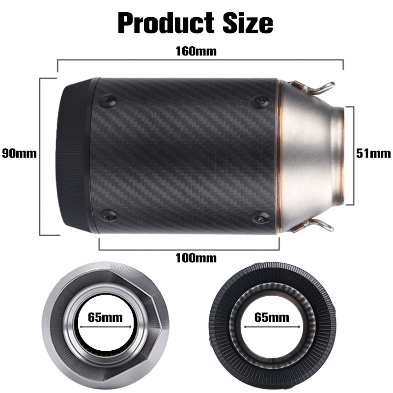 Tubo de escape para motocicleta, silenciador de fibra de carbono para Moto, silenciador Austin Universal para IKASAWAK AHAMAY 51MM innovador