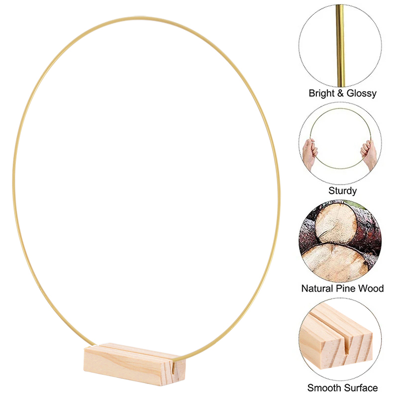 Aro de anillo de Metal de Color dorado para bricolaje, corona de flores, decoración de en casa, guirnalda de Navidad, anillos redondos, atrapasueños, 20-40cm