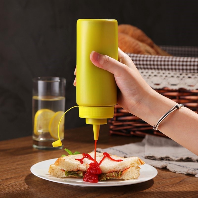 Squeeze Squirt Kruiderij Flessen met Twist Op Cap Deksels Ketchup Mosterd Mayo Sauzen Olijfolie Flessen Keuken Gadget