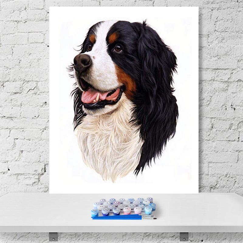 paint by number art painting by numbers Bernese Mountain Dog Shar Pei: 100217 / 50x60cm no frame