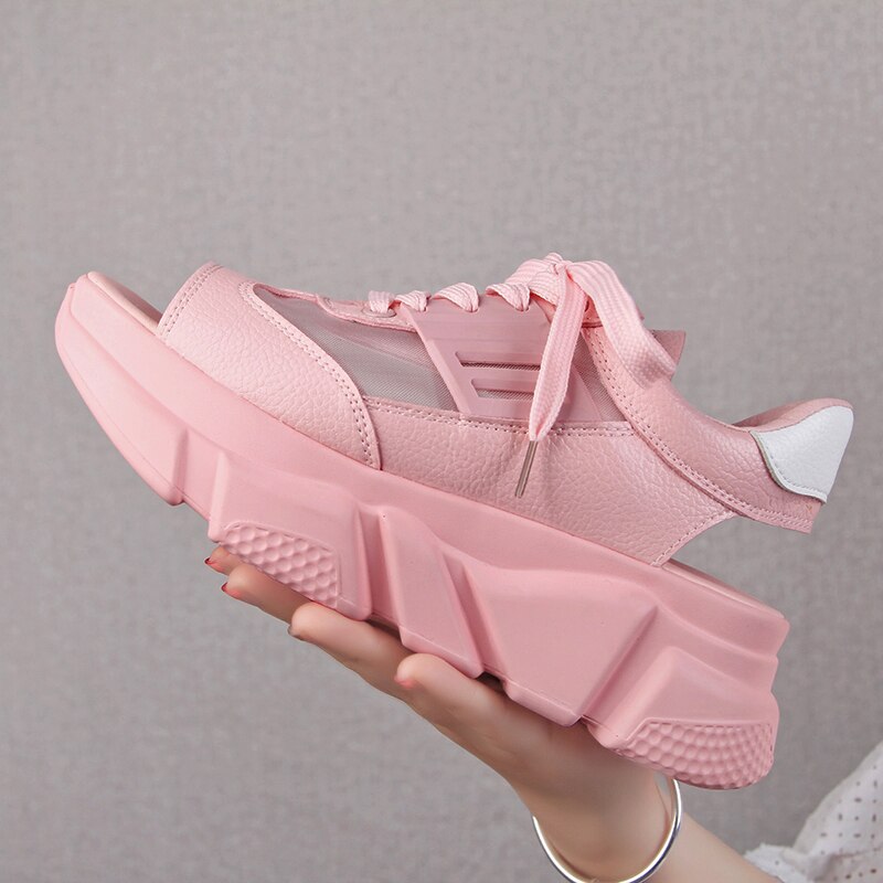 Dames sandalen plateau wedges damesschoenen dikke hak veter sandalen vismond sandalen zomer stijl slippers