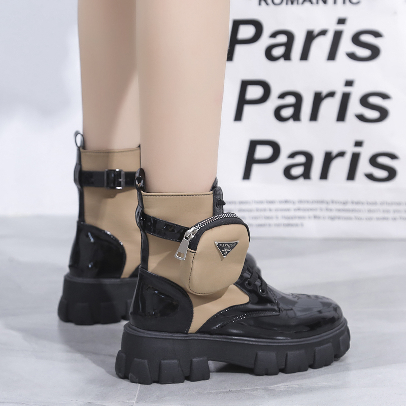 Botines de encaje de otoño para mujer, botines de piel de , antideslizantes, resistentes al desgaste, cómodos,