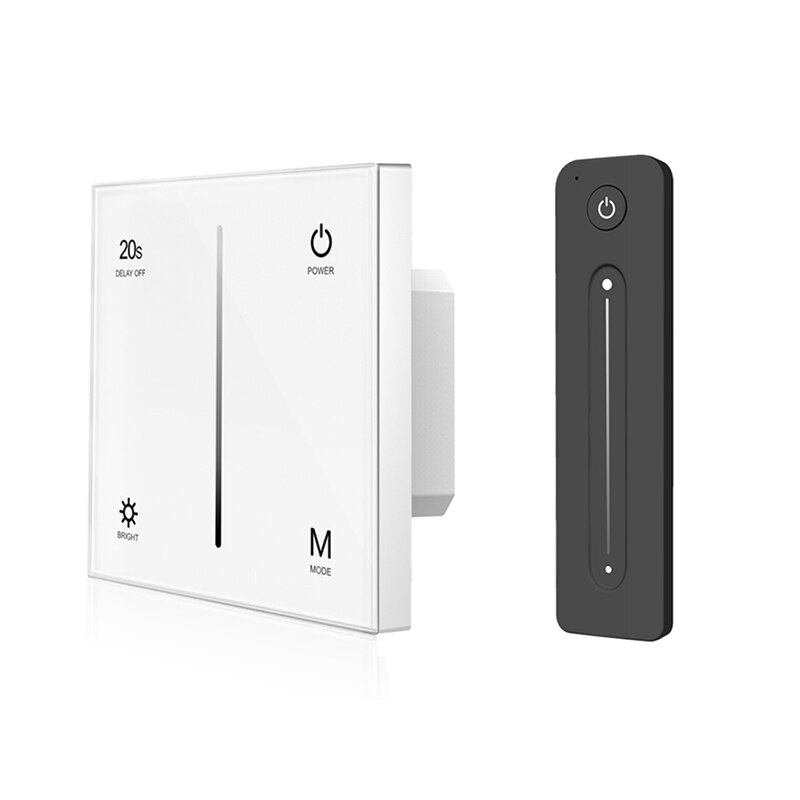 Led Triac Dimmer 220V High Voltage 100V-240V AC Input Trailing Edge Dimming Wall Mount Touch Panel Dim Controller: S1-T white and R11