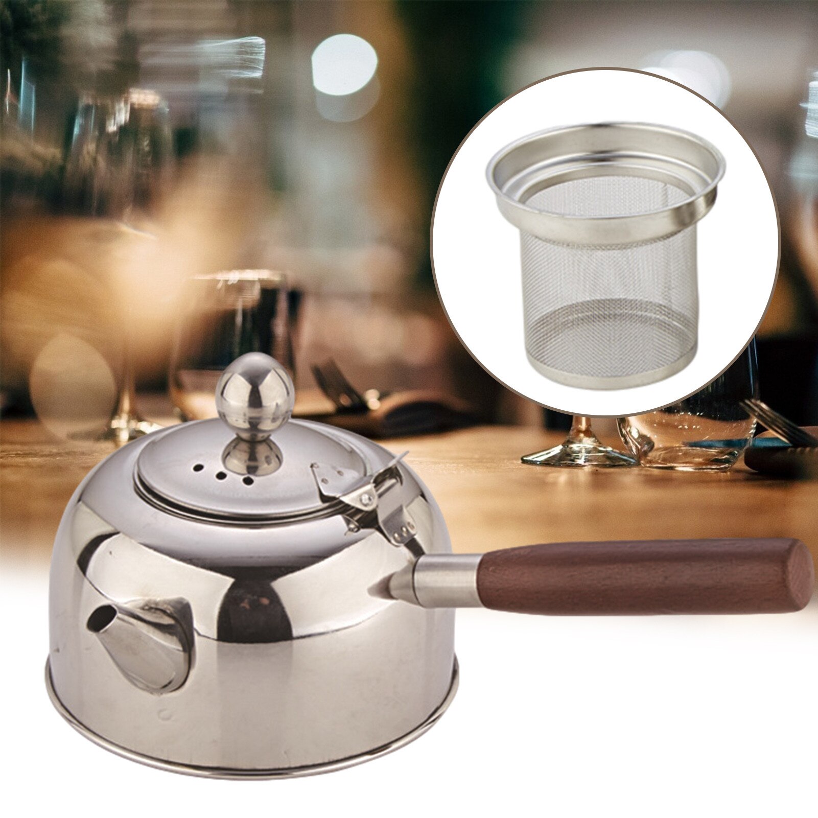 304 Stainless Steel Kung Fu Tea Kettle Induction Cooker Flat Bottom Pot Suitable For Water Coffee Tea Brewing