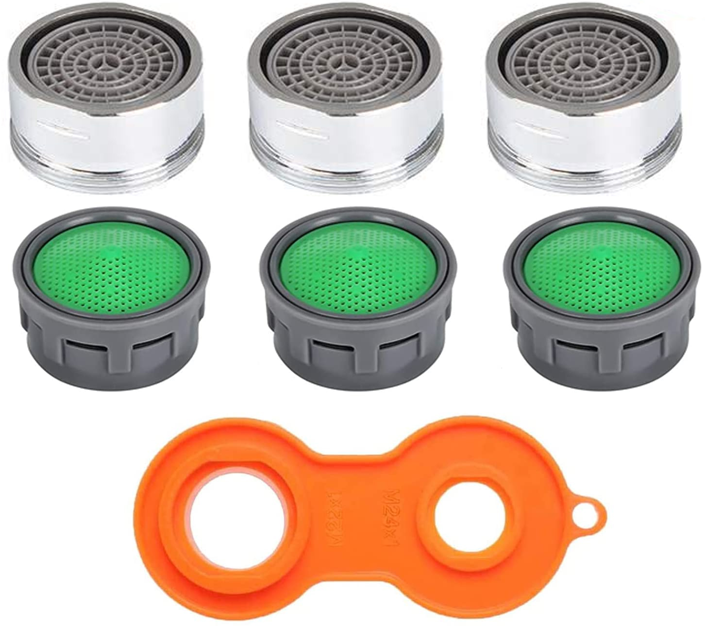 24Mm Kraan Beluchter Vervanging, Water Saver Uitloop Filter Keuken Kraan Beluchters Kit(6 Stuks) kraan Adapter Badkamer