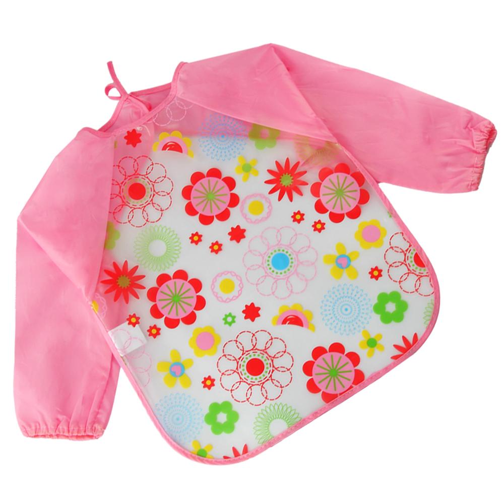 Cartoon Baby Bibs Colorful Long Sleeve Apron Waterproof Toddler Feeding Bibs Burp Cloths Children Painting Clothes Baby Bibs