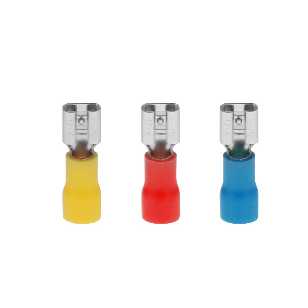480pcs Cold-pressed Terminal Block Insulated Spade Cable Connector Connection Terminal Red Blue Yellow Combination Box