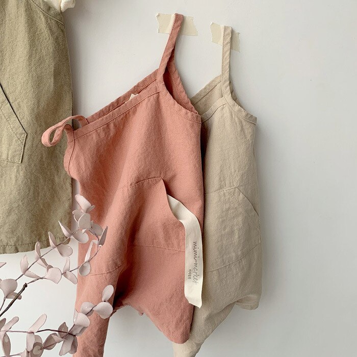 Koreaanse Stijl Baby Jongens Meisjes Effen Kleur Overalls Infant Kids Sleevless Bodysuits 0-2Y