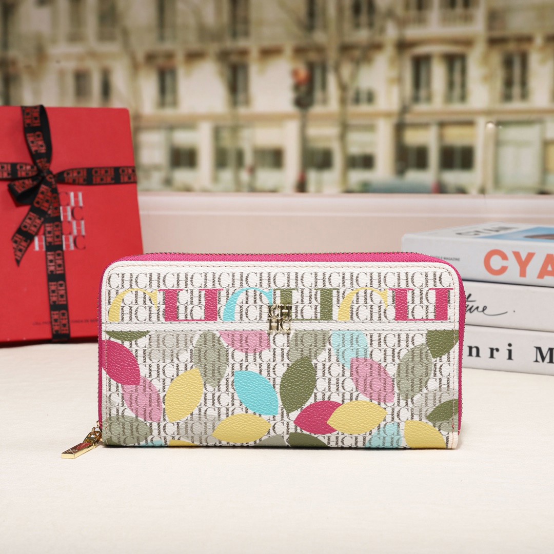 CH Premium Folding Printed Monogrammed Luxury Women's Handbags Square Wallet Classic Vintage
