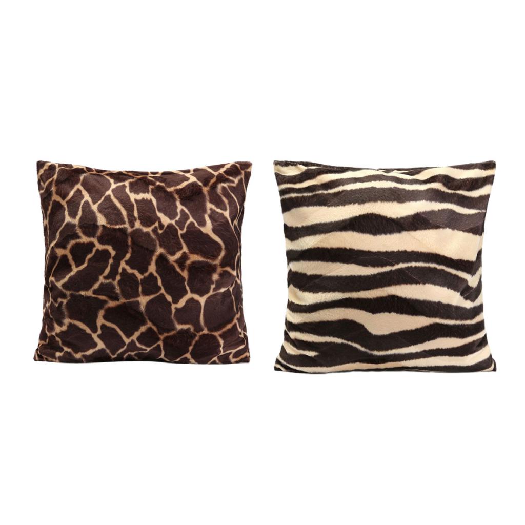 2 stk 45 x 45cm standard dyreprint putetrekk leopard zebra kontor sofa bil putetrekk til hjemmekontor bil dekor: En