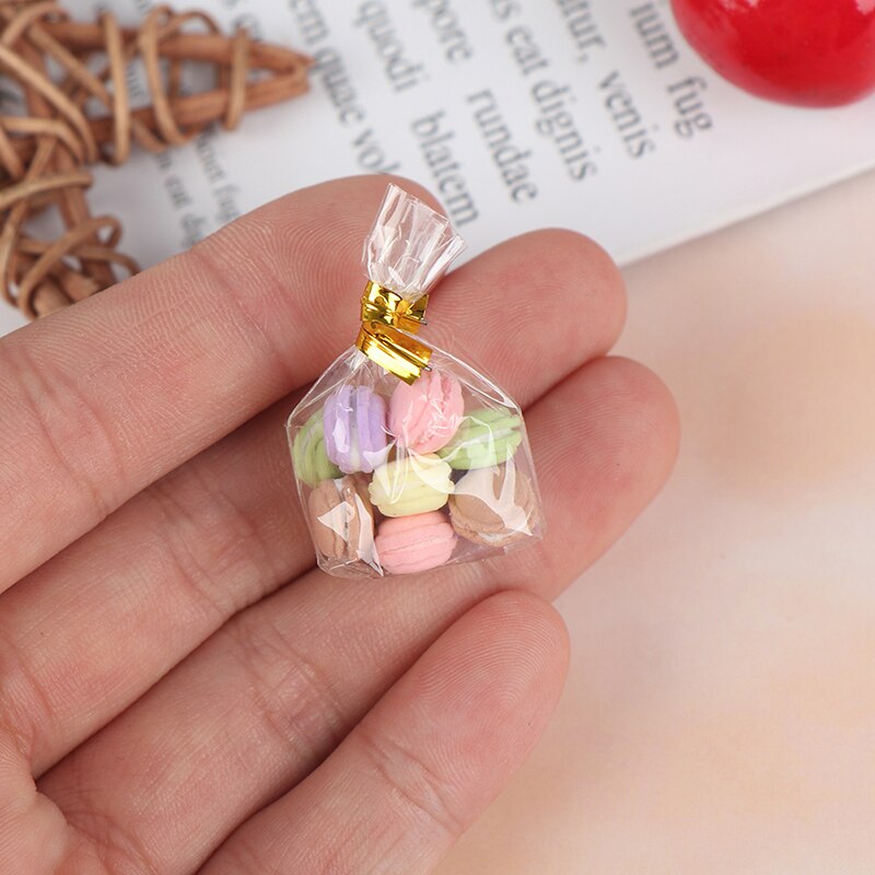 10Pcs 1/12 Dollhouse Miniature Kitchen Food Dessert Tea Time Snack French Macaroon Toys