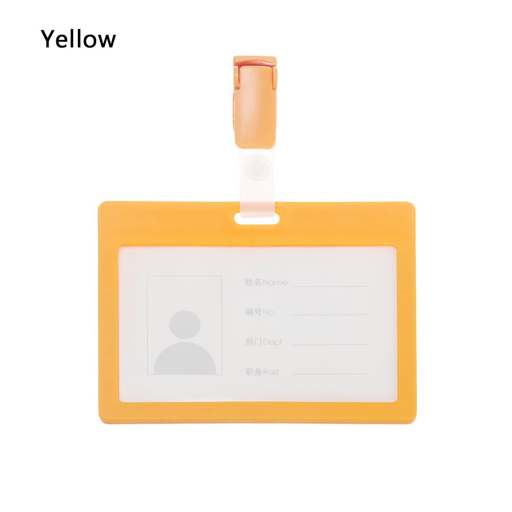 1Pcs Replaceable Nurse Doctor ID Card Holder With Clip Business Work Name Badge Case For Bank Credit Card Office Supplies: A-Yellow