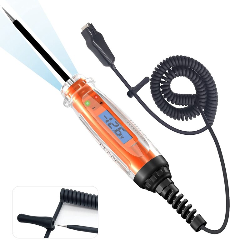 3-60V Automotive Ciruit Tester, digitale Licht Tester Met Voltmeter Zware Auto Test Licht Met Lcd Backlight Display