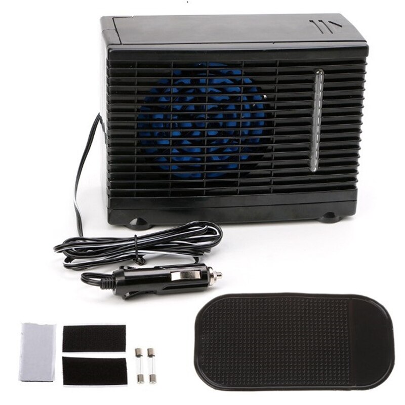 12V Portable Car Air Conditioner Fan Mini Cooling Fan Water Ice Evaporative Air Conditioner Black